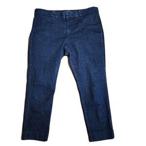 BANANA REPUBLIC Solid All Blue Sloan Fit Cropped Jeans w Pockets‎ Womens Size 8